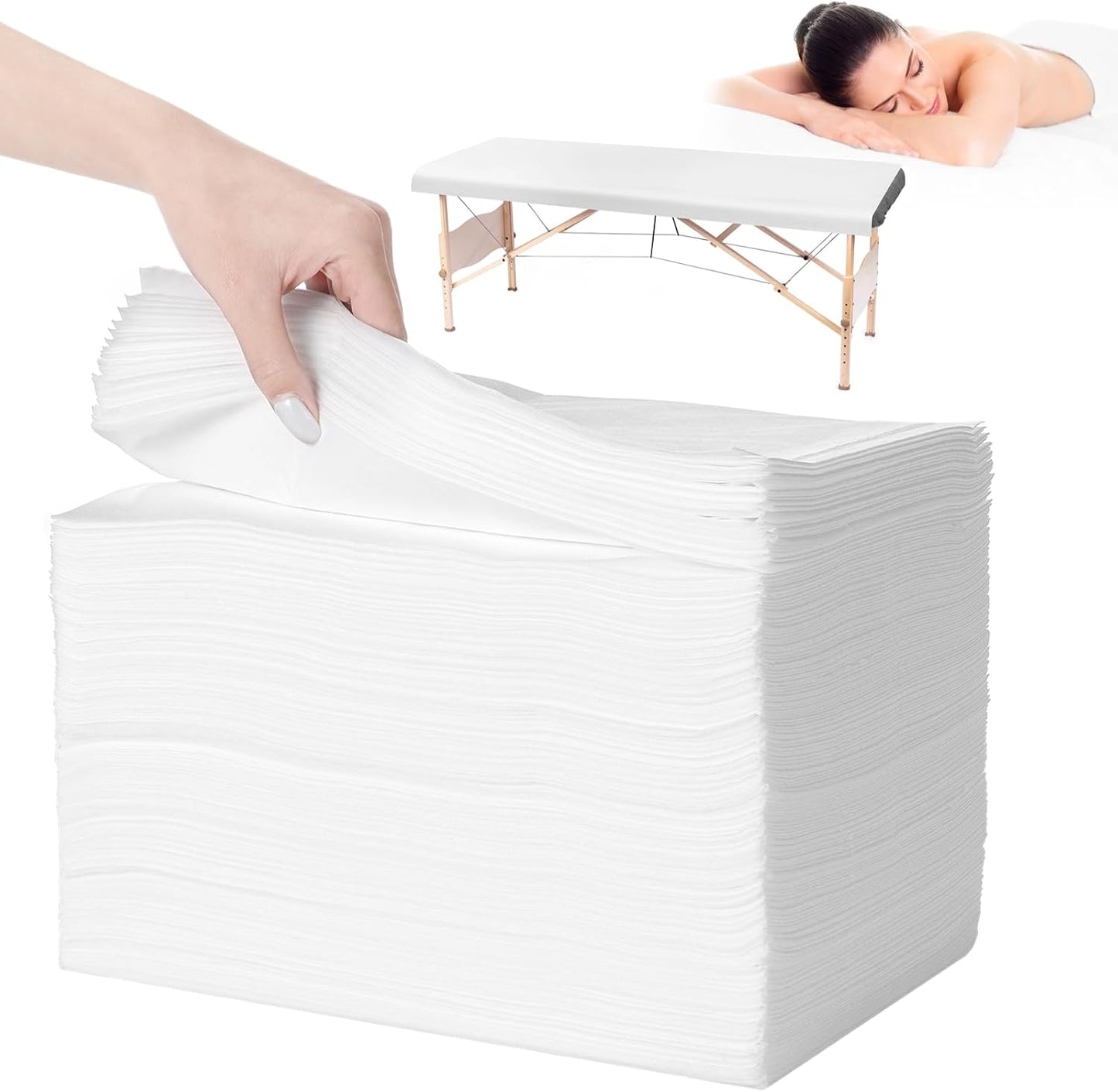 Disposable Massage Table Sheets - 100PCS Non-Woven Fabric Covers for Spa & Salon | 71” x 31.5”