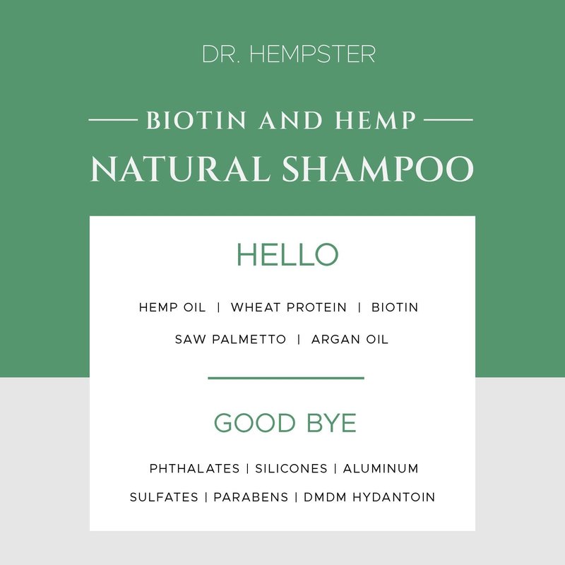 Biotin & Hemp Natural Shampoo 2 Pack - Thinning Hair and Hair Loss Treatment - Volumizing Treatments for Women and Men - Hair Growth Shampoo - Paraben & Sulfate Free - for All Hair Types