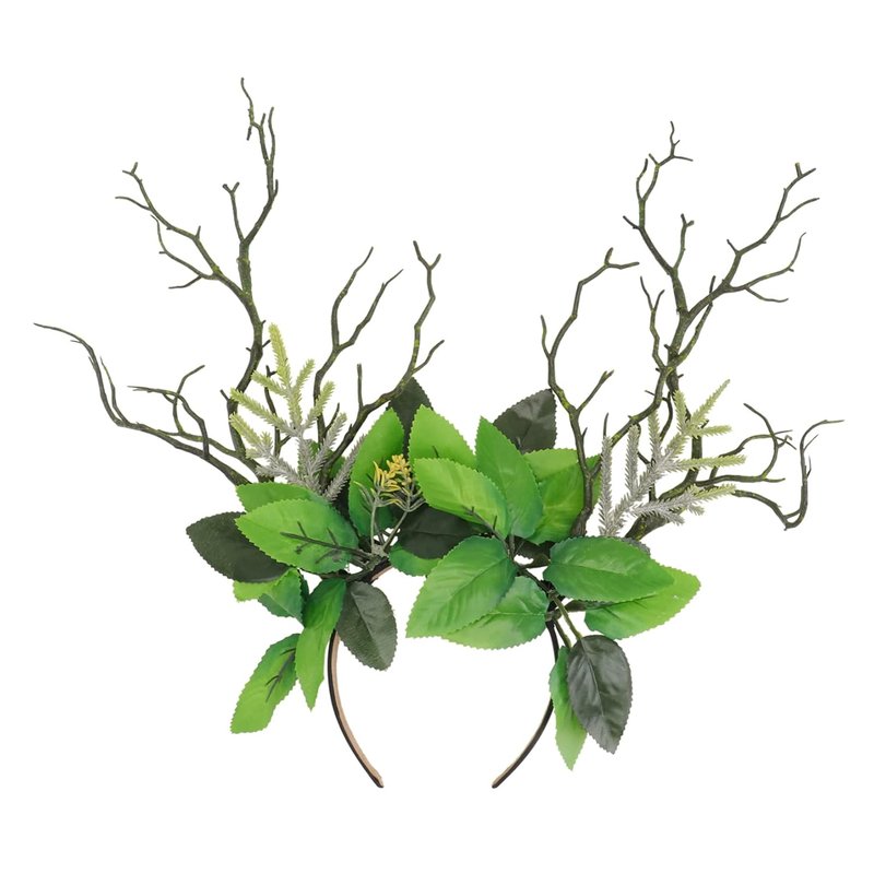 Floral Branch Leaves Headband - Women's Goth Hair Accessory | Festival Deer Antlers Decor