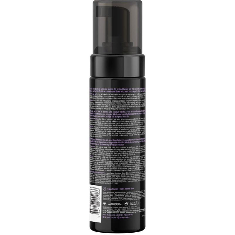 b.tan Violet Base Self Tanner Mousse | Love At First Tan - Best, 1 Hour Express Sunless Tanning Foam, Cancels Orange Tones, Dark Bronzing Glow, No Fake Tan Smell, Face & Body, 6.7 Fl Oz