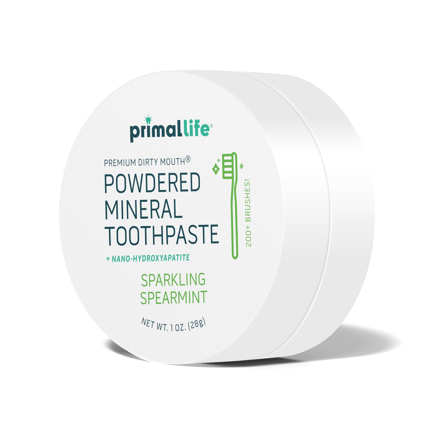 Primal Life Organics - Dirty Mouth Toothpowder, Tooth Cleaning Powder, Flavored Essential Oils with Natural Kaolin & Bentonite Clay, Good for 200+ Brushings, Paleo, Organic, Vegan (Spearmint, 1 oz)