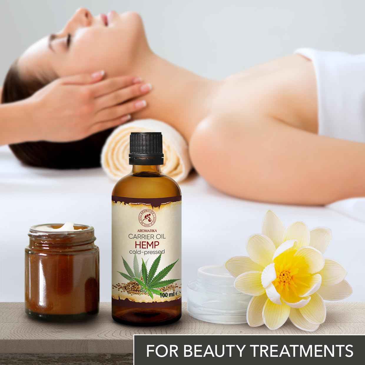 Hemp Oil 3.4 Fl Oz - Pure & Natural - Cold Pressed Hemp Seed Oil - Unrefined Carrier Oil for Essential Oils - for Skin - Nails - Lips - Hair - Face & Body Care