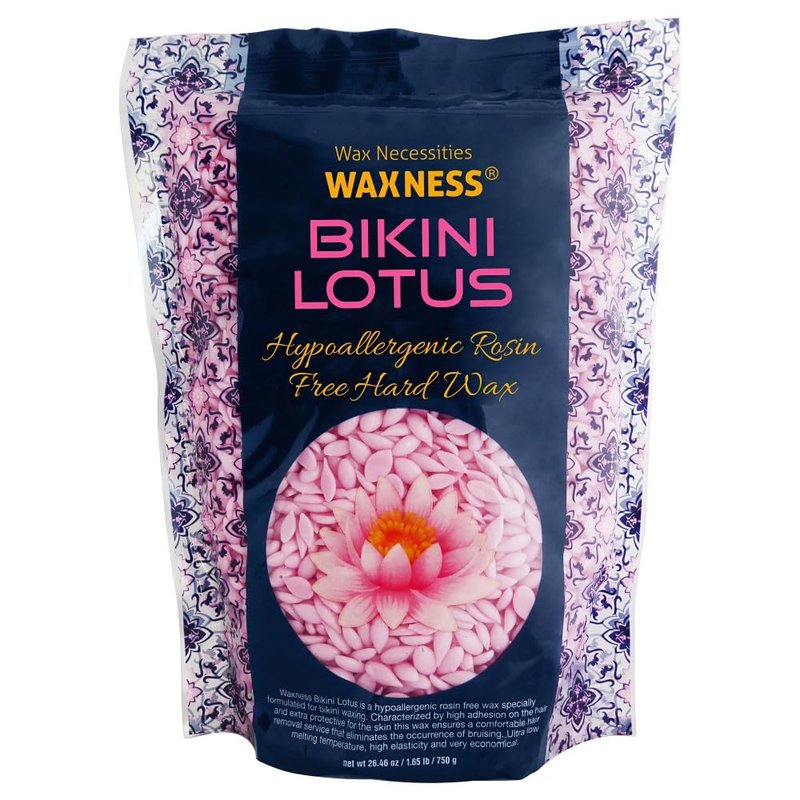 Waxness Bikini Lotus Hard Wax Beads 1.65 lb (750 g) – Rosin-Free Stripless Wax for Bikini and Sensitive Areas, Professional Use – Made in Italy