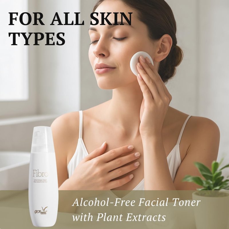 GERnetic Fibro Alcohol-Free Facial Toner, Gentle Makeup Remover with Chamomile & Cucumber, For All Skin Types, Plant-Based Face Tonic Lotion, 200ml/6.76 fl oz