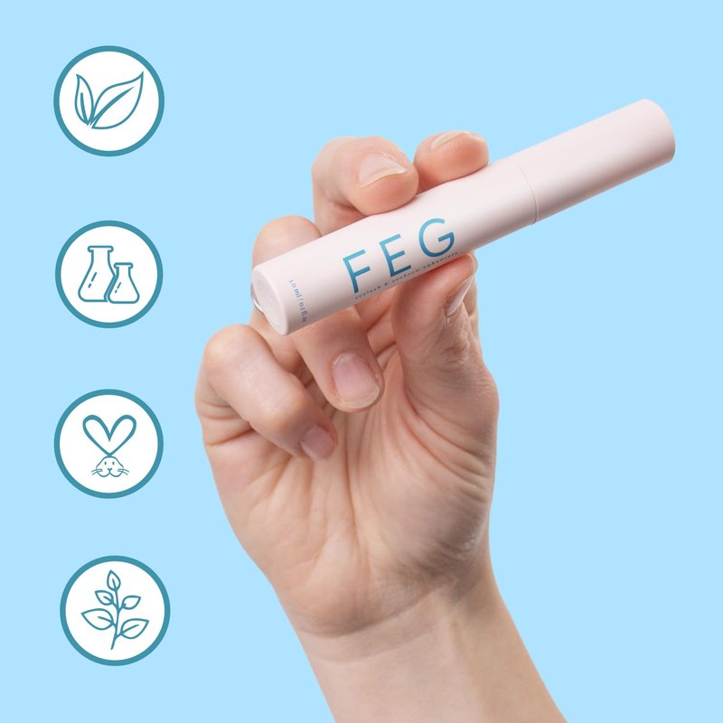 FEG Eyelash Enhancer - Rapid Growth Serum for Naturally Thick, Full Eyelashes | 3-Pack of 3ml Tubes
