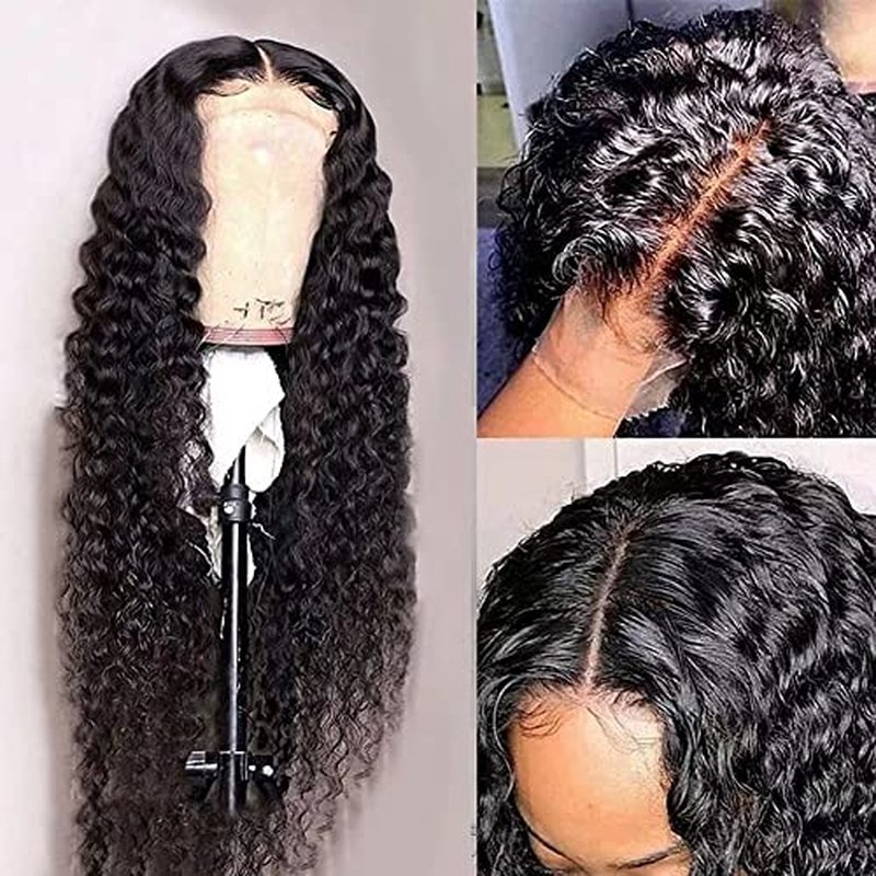 BELE 13x4 Transparent Lace Front Wigs Human Hair 150% Density Brazilian Water Wave HD Lace Front Glueless Wigs Virgin Huamn Hair for Black Women Natural Color Pre Plucked with Baby Hair 24inch