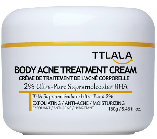 Butt Acne Clearing Treatment, Moisturizer Cream with 2% Salicylic Acid, Tea Tree Oil & Witch Hazel, Body Back Acne Treatment, Cystic Acne Treatment for Skin Delicate and Smooth 5.4oz