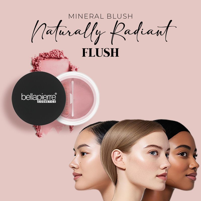 Bellapierre Mineral Blush – Loose Powder Blush, Lightweight Cheek Color, Warm Dewy Finish, Talc-Free, Hypoallergenic & Non-Toxic – 0.3 oz – Suede
