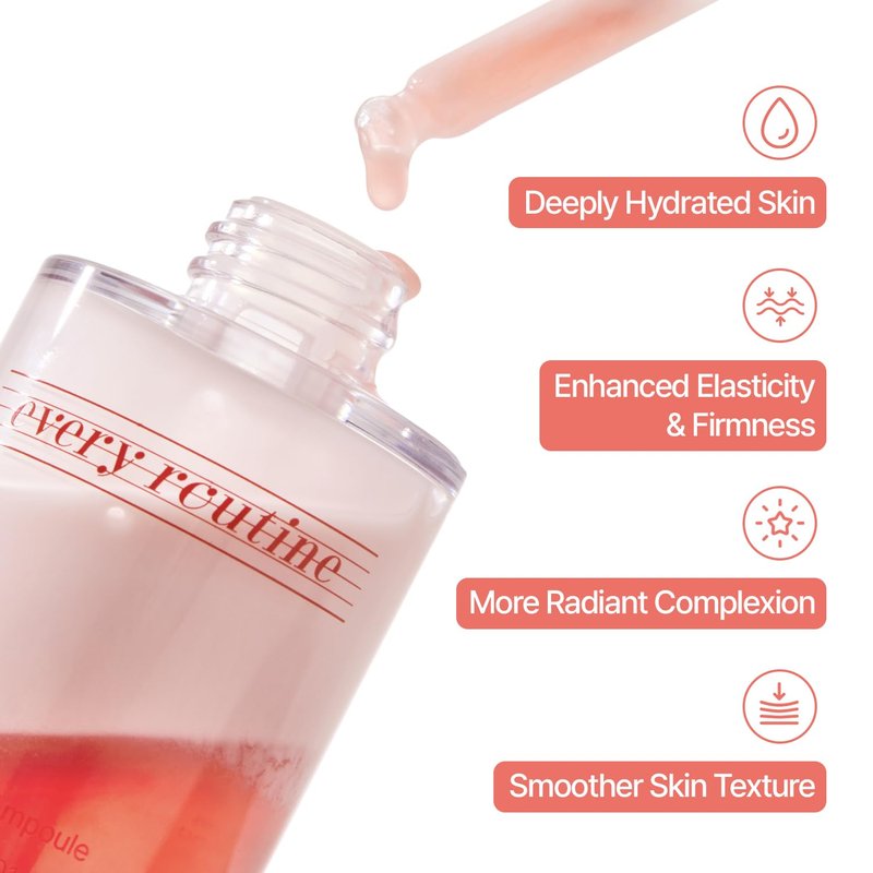 every routine Estro Ampoule – Vegan Collagen Water & 13 Hyaluronic Acids Serum with Pomegranate and Soy Extracts for Hydration, Radiant Glow & Firm Skin 30 ml, 1.01 fl oz