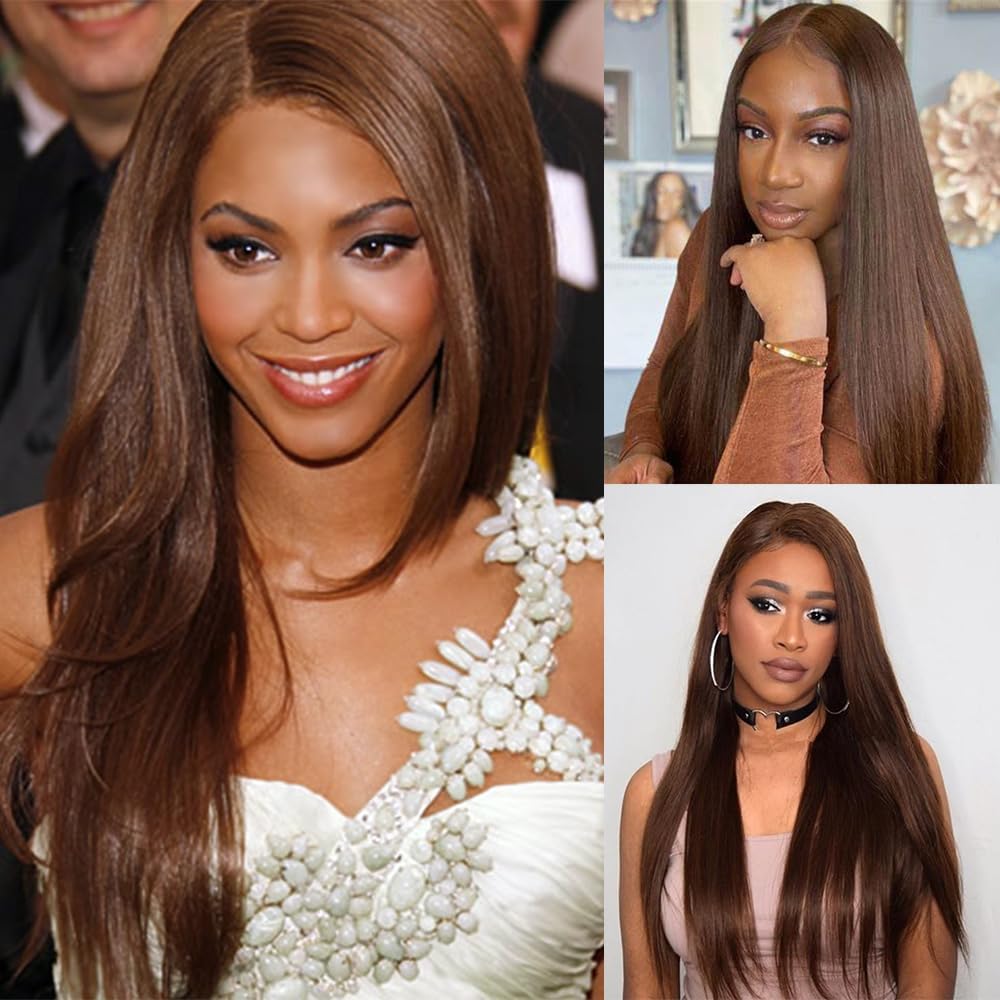 Human Hair Bundles - 18" 20" 22" Straight Brazilian Hair | Chocolate Brown Unprocessed Weave for Black Women