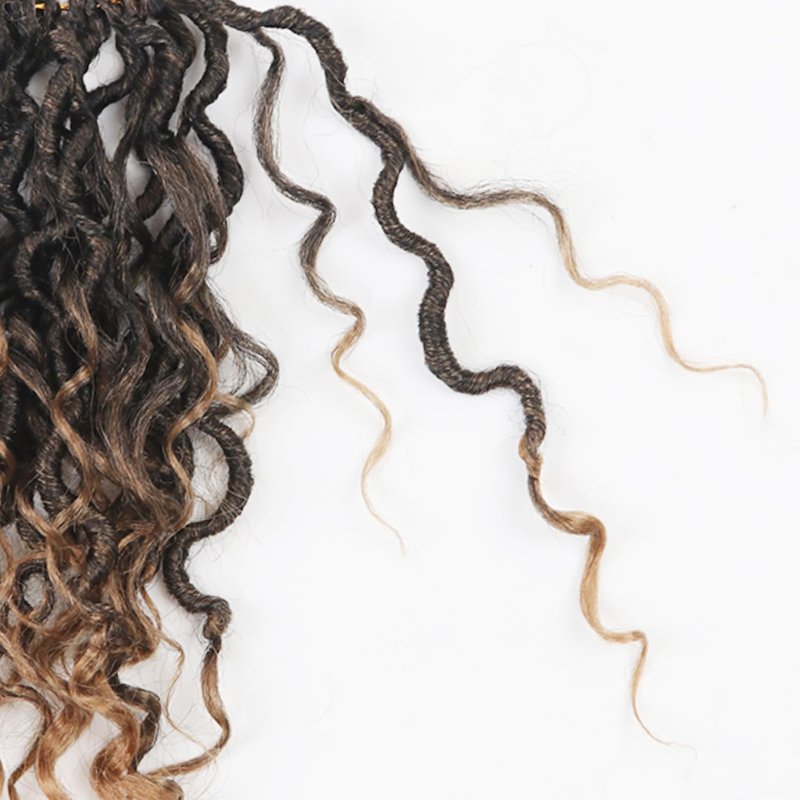 Vemet Goddess Locs Crochet Hair,10 Inch 9 Packs Synthetic Faux Locs Crochet Hair for Black Women,River Locs Hair Extensions Boho Style Pre looped Faux Locs with Curly Ends