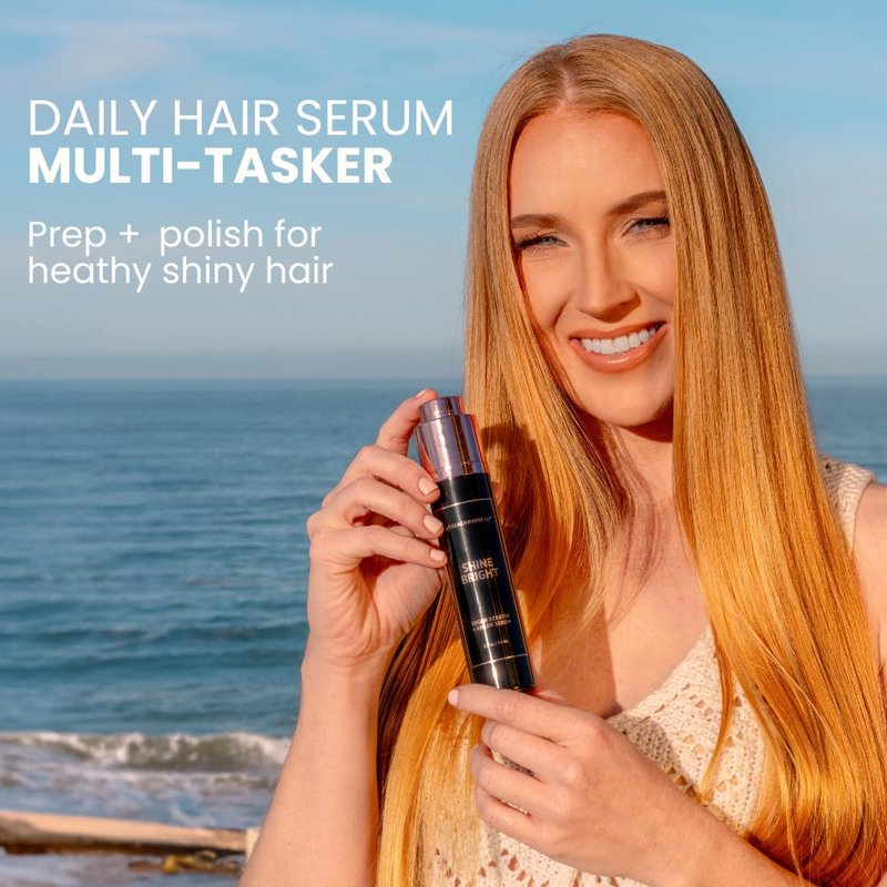 Shine Bright Serum - Vegan Keratin & Organic Argan Oil | Smoothing Formula for Silky, Frizz-Free Hair - 1.7 Oz