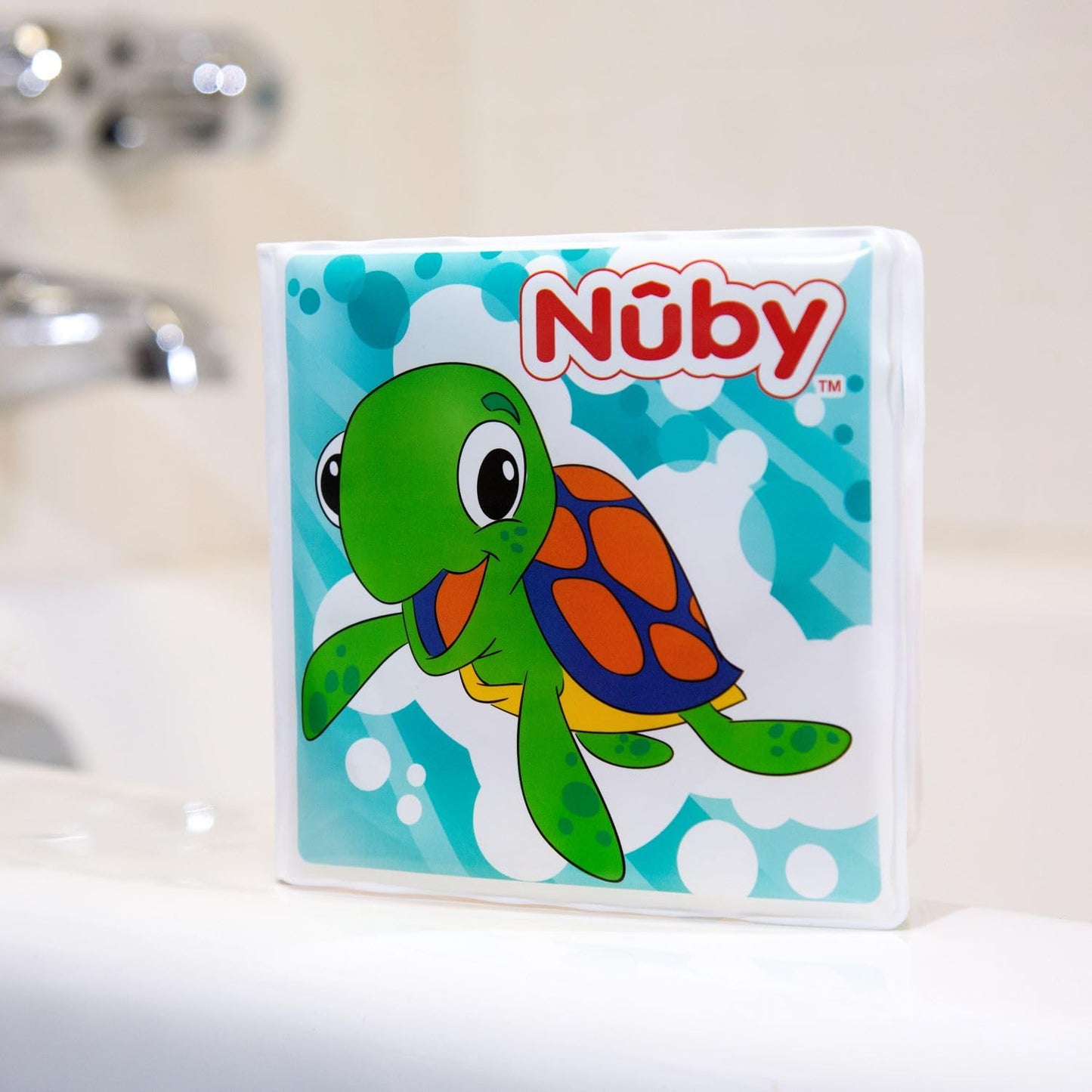 Nuby Bath Fun Time Book with Water-Proof Pages and Surprise Squeaker, Early Education, 0 M+ (Prints May Vary)