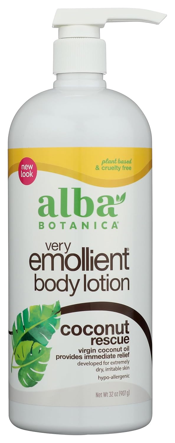 Alba Botanica Coconut Rescue Body Lotion - Very Emollient, 32 oz.