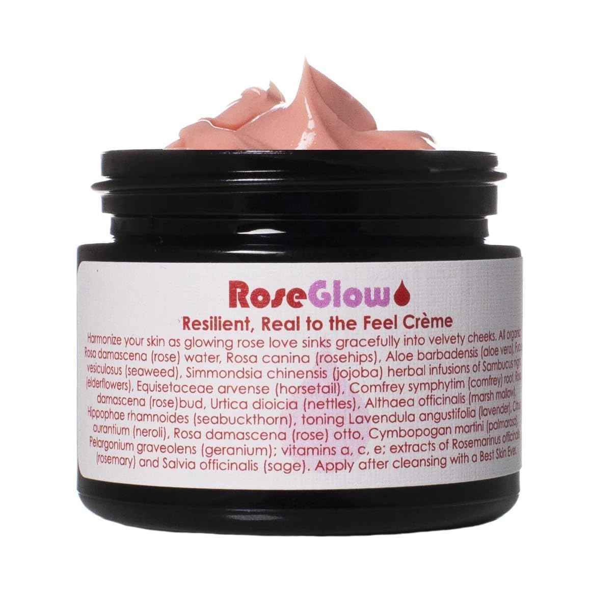 LIVING LIBATIONS - Organic/Wildcrafted Rose Glow Face Creme | Natural, Plant-Based, Clean Beauty (.16 oz | 5 ml)