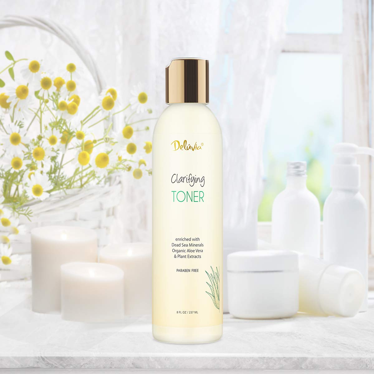 Deluvia Clarifying Toner for Face, Hydrating Face Toner for Sensitive, Dry, Aging Skin. Facial Toner & Pore Cleanser for Face, Alcohol Free Toner, Face Toner for Women & Men. Skincare Hydrating Toner.