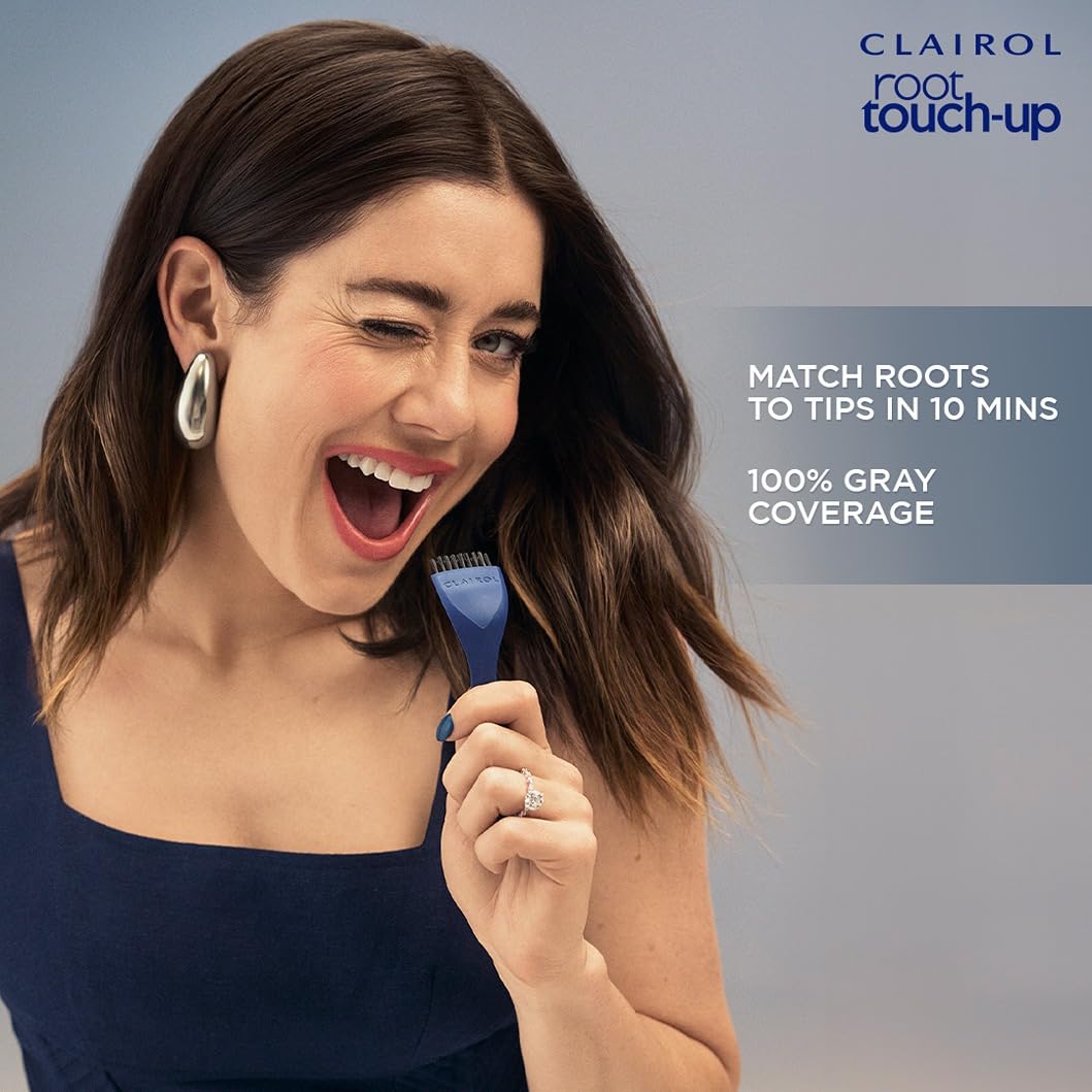 Clairol Root Touch-Up by Nice'n Easy Permanent Hair Dye, 4 Dark Brown Hair Color | 100% Gray Coverage | Easy Brush Application | Matches Professional Salon Shades | Pack of 2
