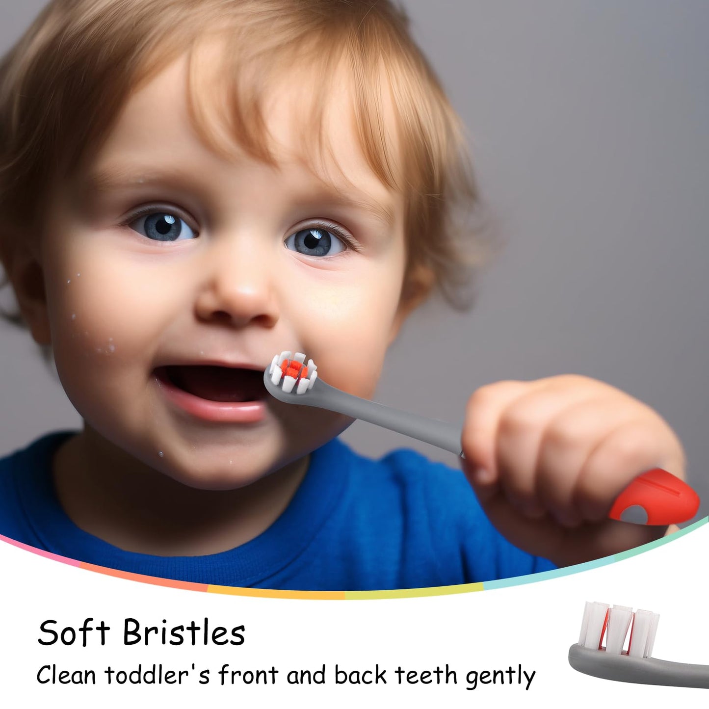 Mombella Ladybug Toddler Toothbrush for 2 Years+, Soft Red Dot Bristle Kids Toothbrush Age 2-4, Easy to Use, Oral Hygiene Care for Infant Teeth and Gums, Safe and Sturdy, 1pc