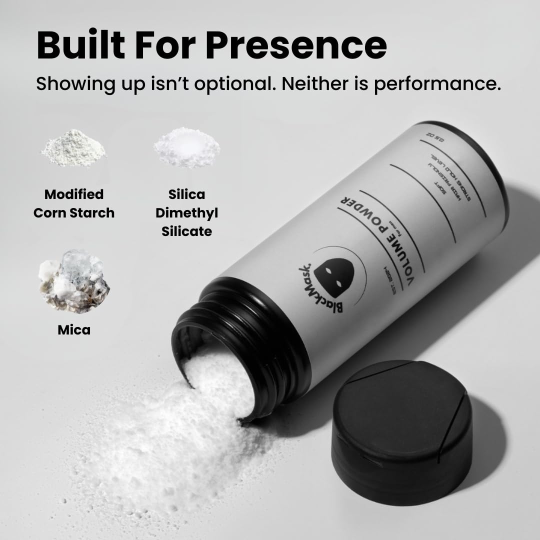 BlackMask Hair Texture Powder for Men, Easy-to-Apply Styling Powder for Dry Hair Looks