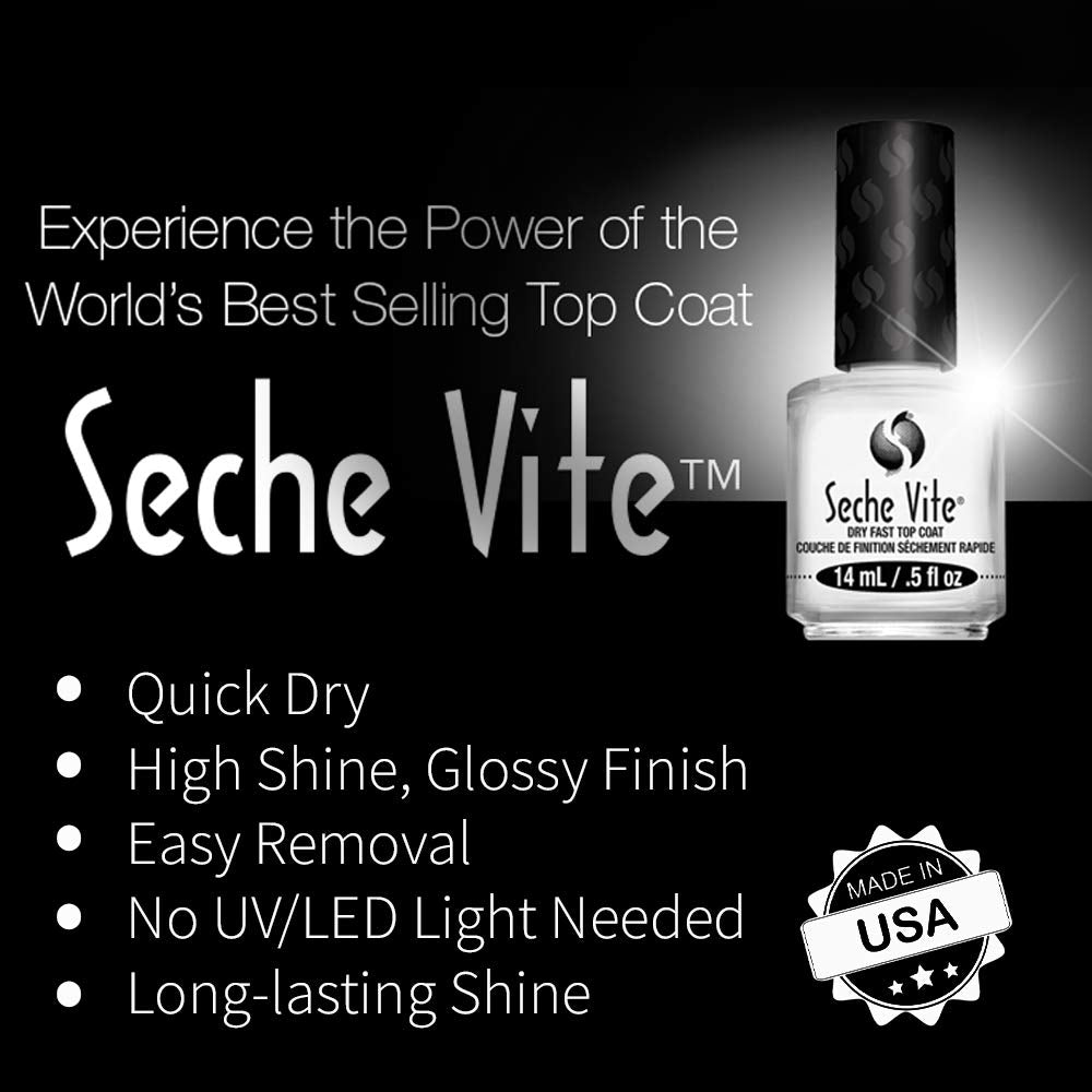 Seche Clear Vite - Base Coat & Top Coat for Long-Lasting Nail Polish | Quick-Dry Formula