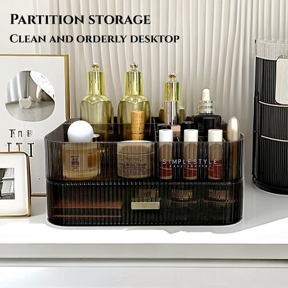 Makeup Organizer with Drawers - Stackable Skincare & Cosmetic Storage for Vanity | Bathroom & Desk Countertop