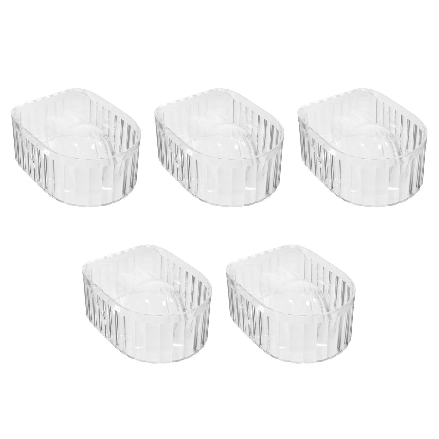 FRCOLOR Nail Soaking Bowl Set 5.78X4.33X12.30In Gel Polish Remover Bowls for Manicure Hand Soak Softening Cuticles Suitable for Salon and Home Use - 5 Pack