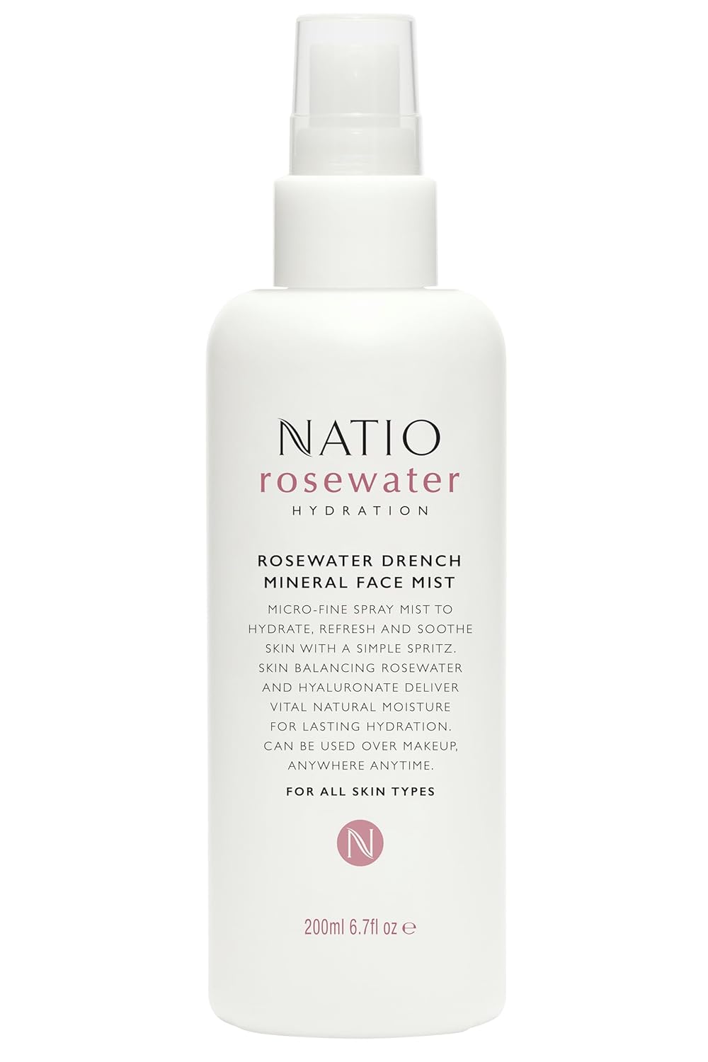 Rosewater Hydration Drench Face Mist - Mineral Moisturizer for All Skin Types | 6.7 oz Makeup-Safe Spray