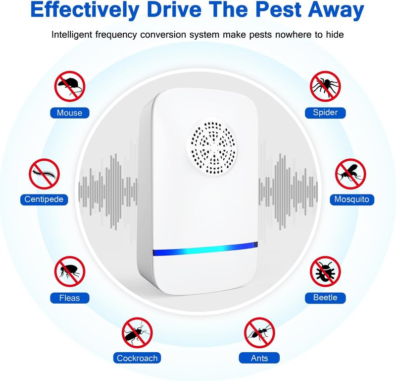 Ultrasonic Pest Repeller - 6 Pack Indoor Plug-In Device for Mice, Roaches, Spiders & Flying Insects | Quiet & Safe Home Use