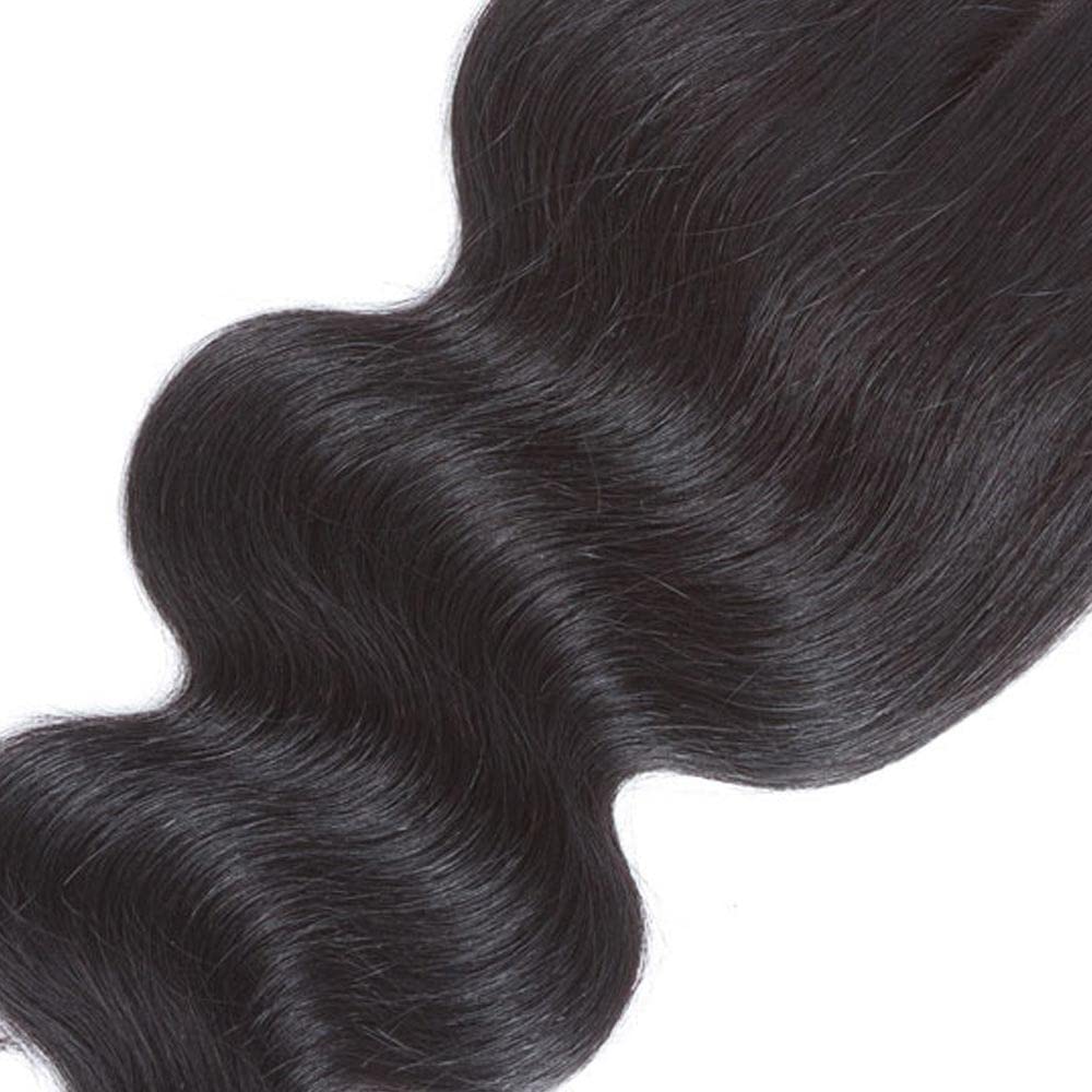 4x4 Lace Closure Body Wave Human Hair Transparent Lace Closure Human Hair 100% Unprocessed Brazilian Virgin 150% Density Body Wave Natural Black 20Inch