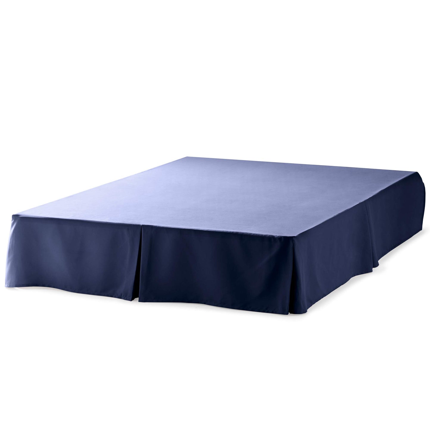 Linenspa 14 Inch Wrinkle and Fade Resistant-Machine Washable-Easy Use Pleated Microfiber Bed Skirt, Full, Navy