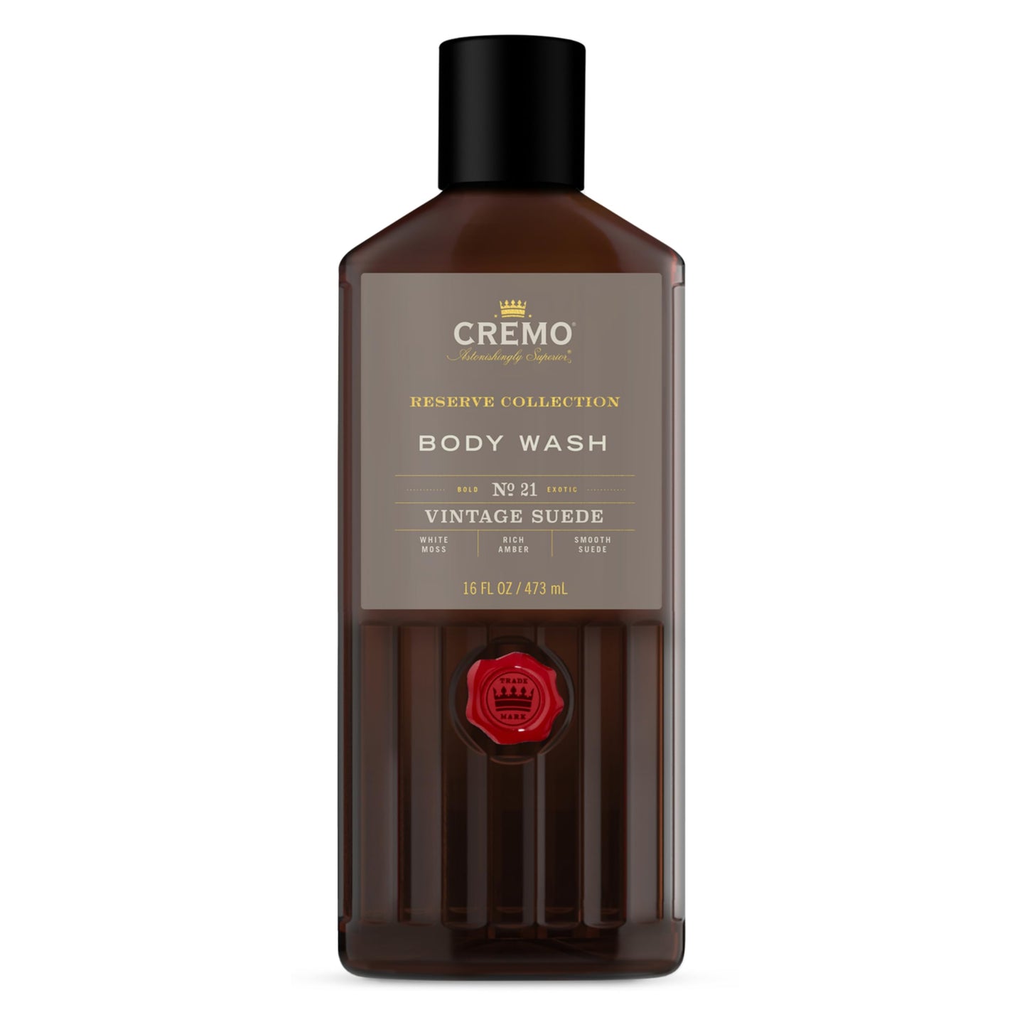 Cremo Men's Body Wash Bundle with 16 Fl Oz Blue Cedar & Cypress and 16 Fl Oz Vintage Suede Scents