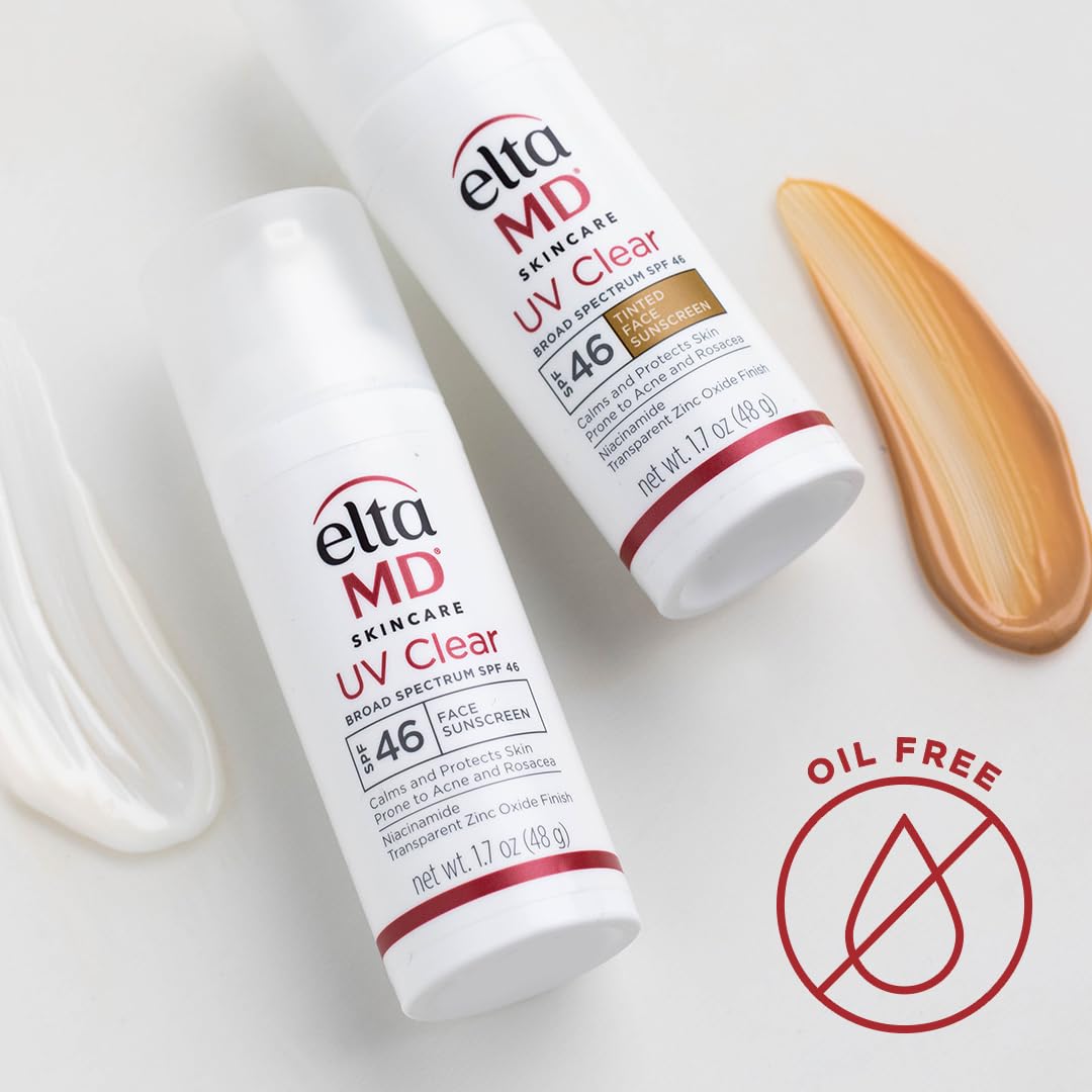 Bundle of EltaMD UV Clear Face Sunscreen SPF 46, Oil Free Sunscreen, 0.5 oz + EltaMD Skin Recovery Amino Acid Foaming Facial Cleanser, 1.0 Fl Oz