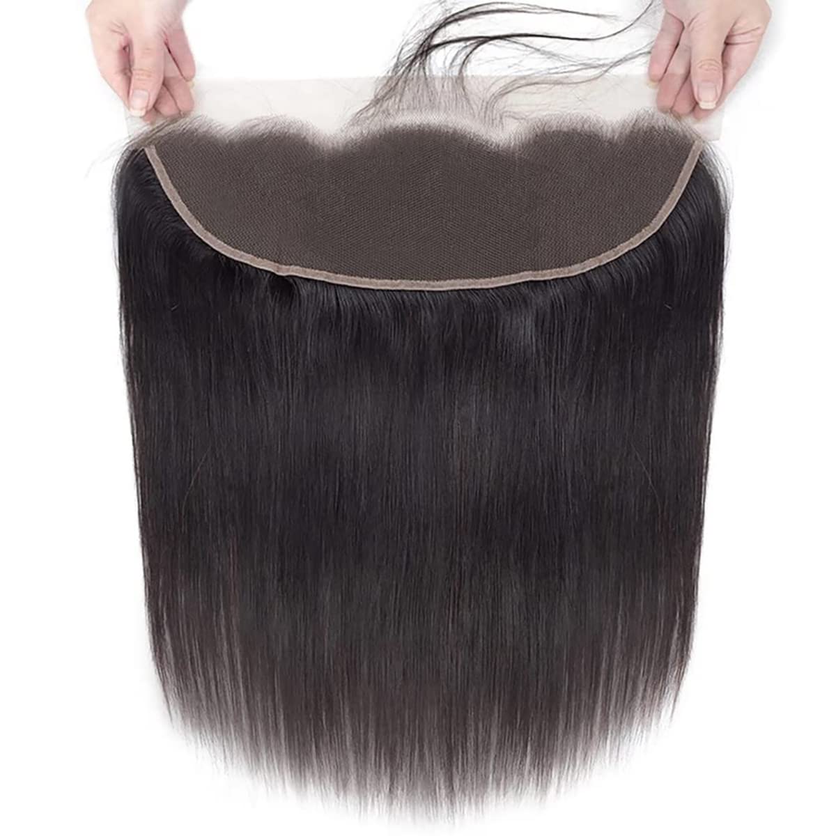 serwell Straight Lace Frontal Closure 13x4 Ear to Ear HD Lace Front Free Part Brazilian Virgin Human Hair Transparent Lace Pre Plucked with Baby Hair 150% Density (12 Inch)