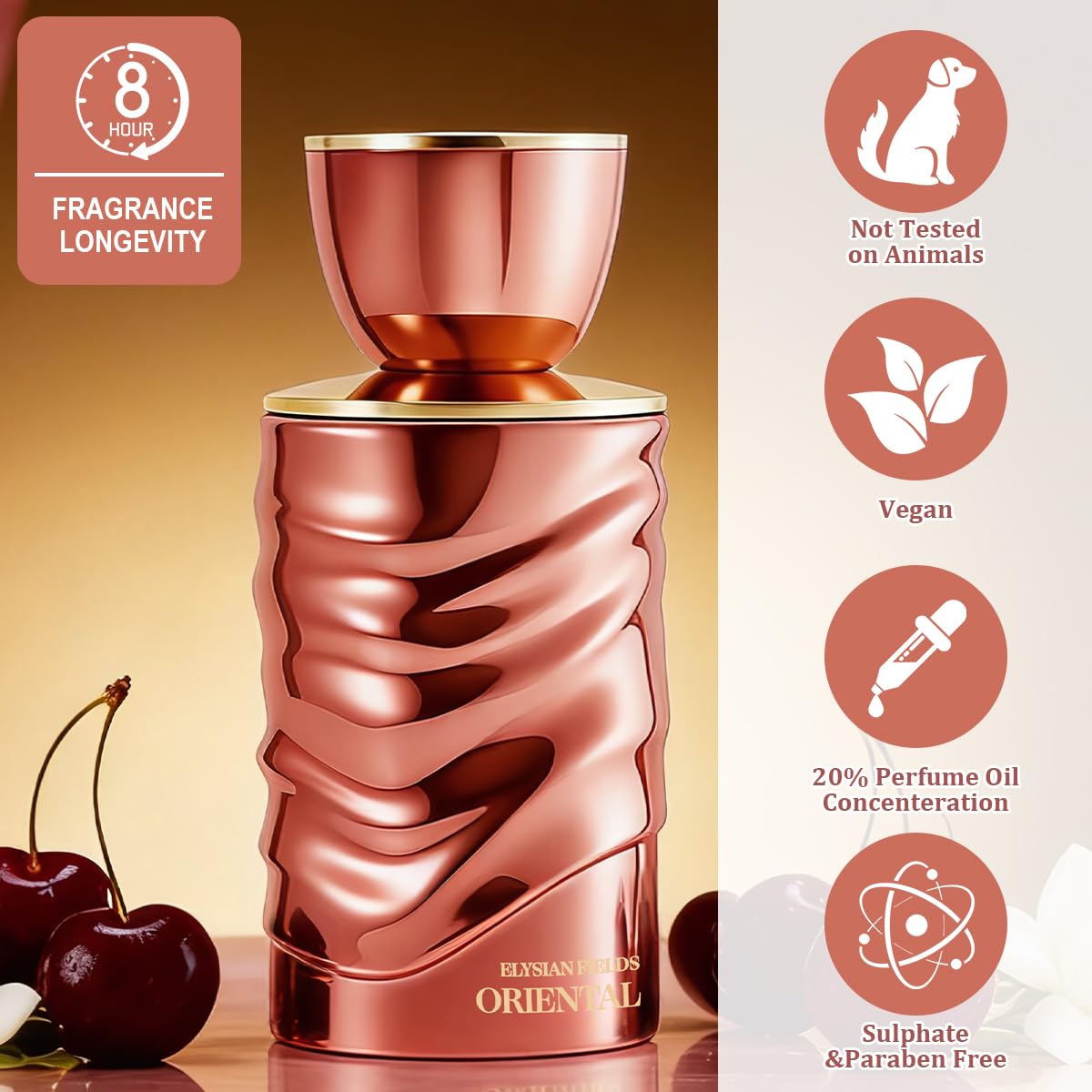 QAWAFI Elysian Fields - Oriental Eau De Parfum Inspired by T.Ford Lost Cherry, Long-Lasting Fragrance Perfume for Women & Men - Spray 100ml | 3.4 fl. oz