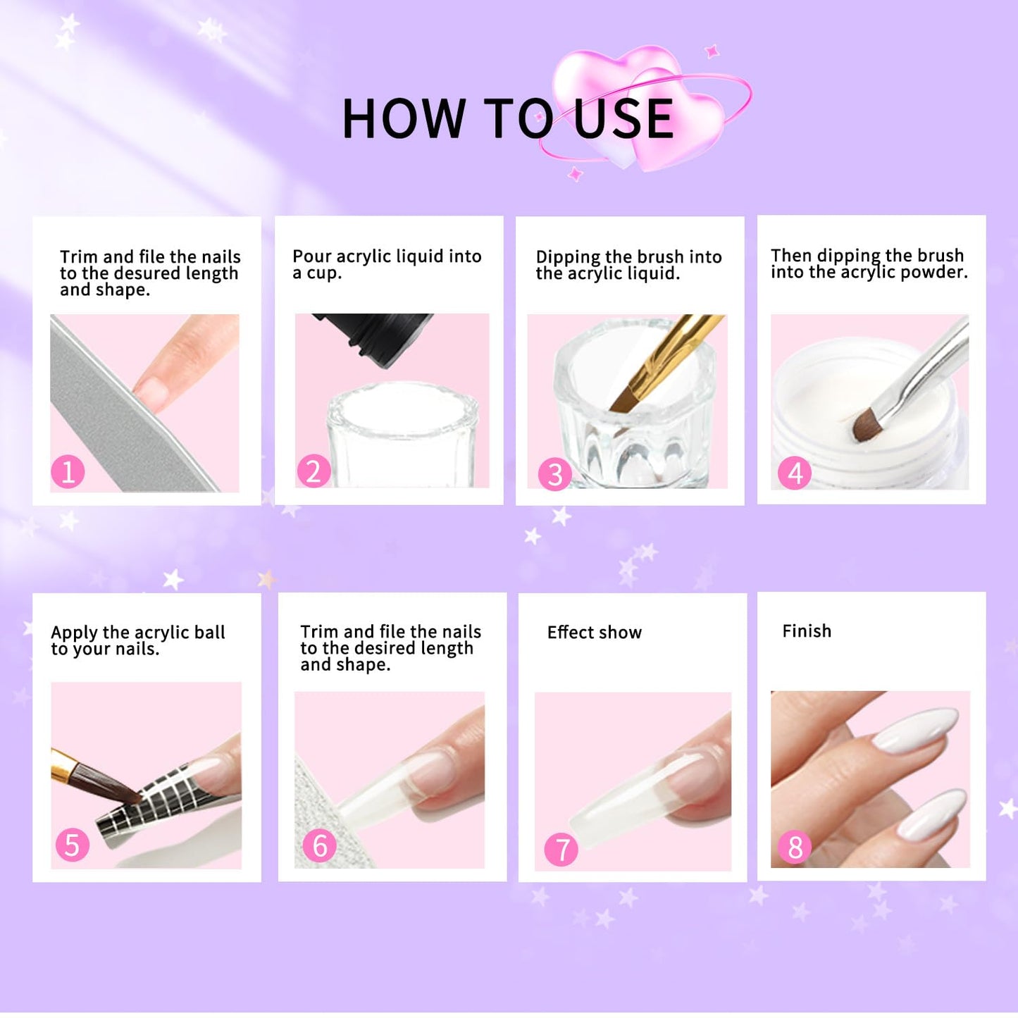 SULLMAR Nail Acrylic Powder Set 18 Colors DIY Nail Art Glitters Acrylic for Nails Sparkling Acrylic Nails Great for Home Manicure Sugar Powder for Nail Art Supplies