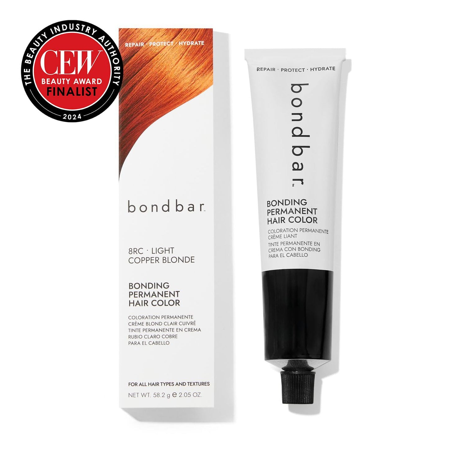 Bondbar Light Copper Blonde Hair Color - Vegan Bonding Permanent Creme Dye, 2.05 Oz