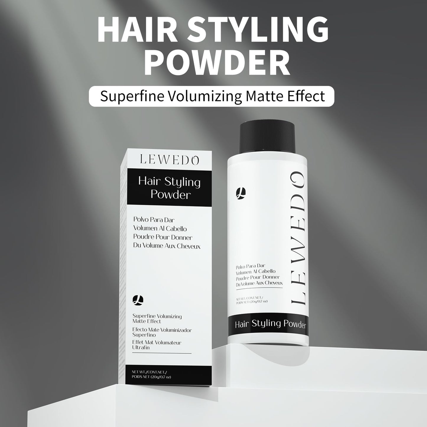 lewedo Volumizing Styling Powder 20g - Natural Volume & Matte Finish for Men, Oil-Absorbing Texture Powder with Adjustable Nozzle