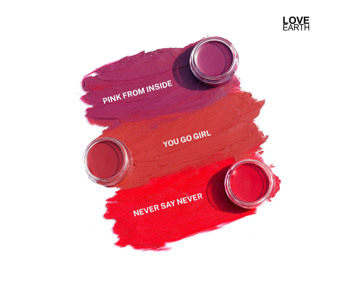 Love Earth Lip Tint & Cheek Tint Multipot - Pink From Inside With Richness Of Essential Oils & Vitamin E For Lips, Eyelids And Cheeks, Creamy Matte - Purple