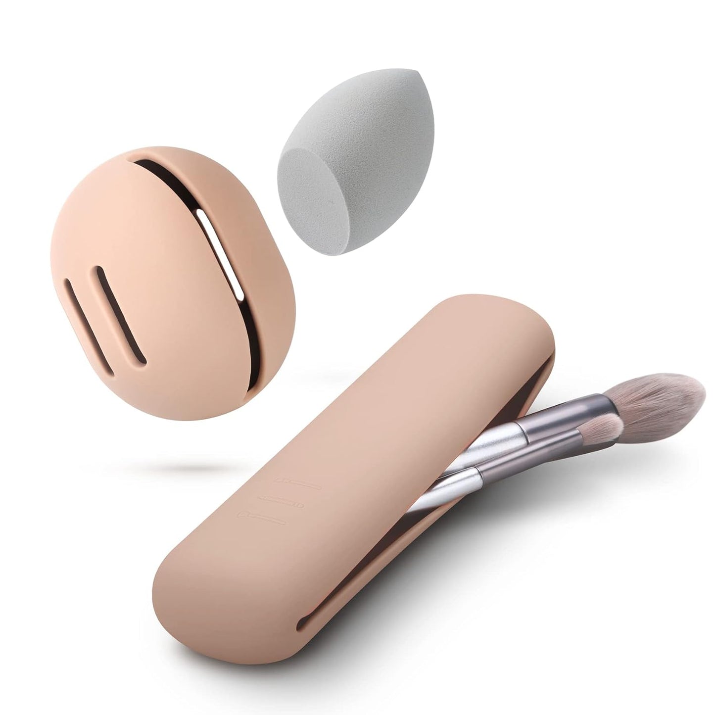 Travel Makeup Sponge Holder - Soft Silicone Beauty Brush Organizer for On-the-Go | Compact Design