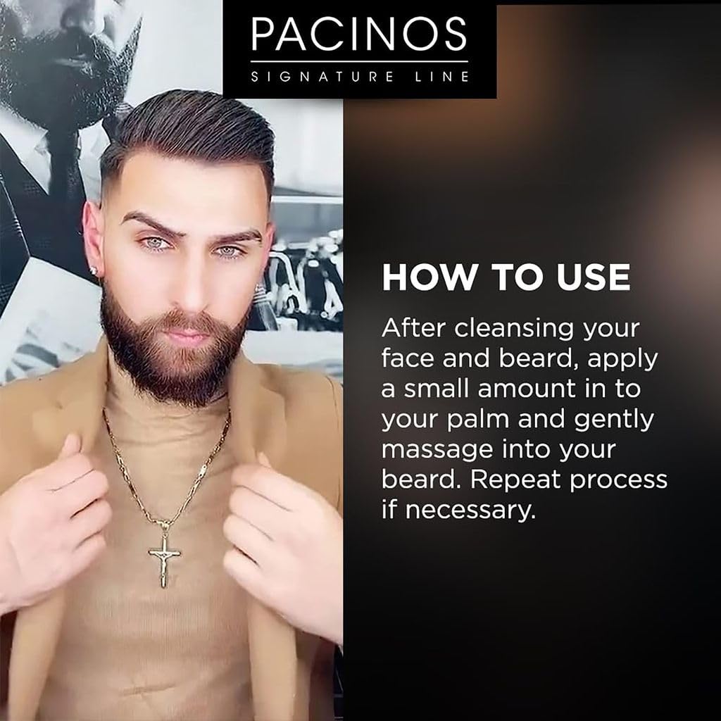 Pacinos Beard Oil - Natural Hair Growth Moisturizing Oil - 2 Oz | Nourishing Formula
