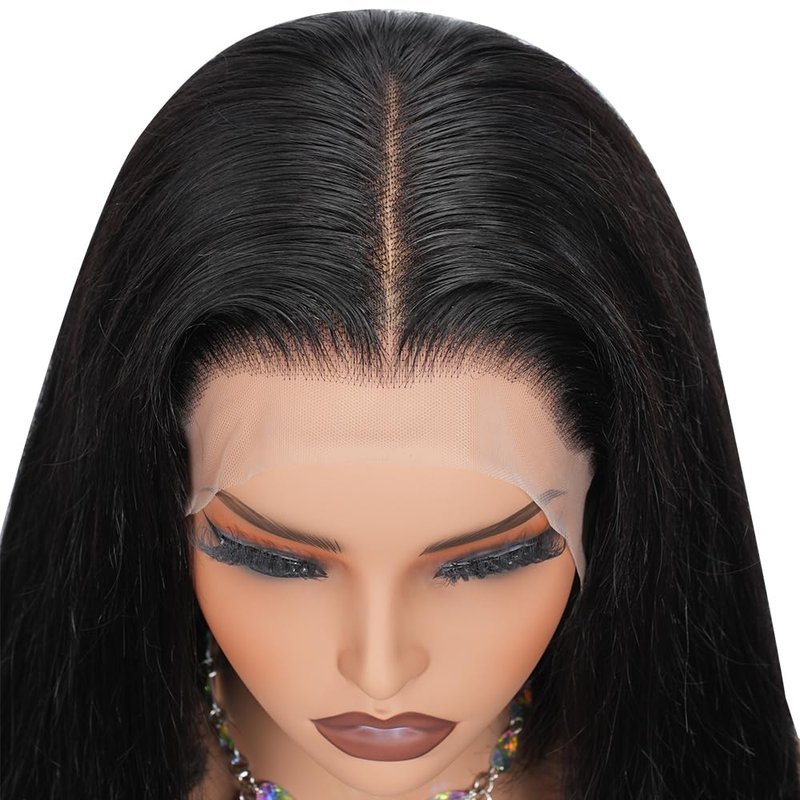 Monicass Velvet Grip Wig Bob Wig Human Hair Glueless Wigs Pre Plucked Pre Cut 12×5 T shaped- HD Lace Front Glueless Wigs Human Hair 180% Density Short Straight Bob Wigs for Black Women (10inch)
