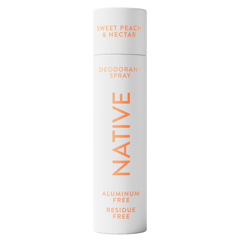 Native Deodorant & Body Spray, Sweet Peach & Nectar, 72-Hour Odor Protection for Underarms & Body, Aluminum Free, Quick Drying, 3.5 oz