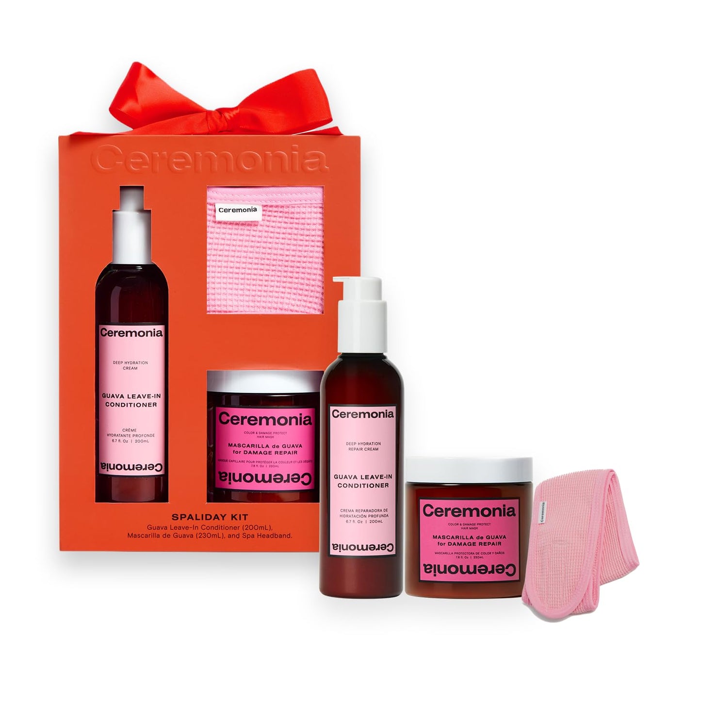 Ceremonia The Guava Spaliday Kit | Deep Conditioning Hair Treatment Set for Dry or Damaged Hair | 3 Piece Set
