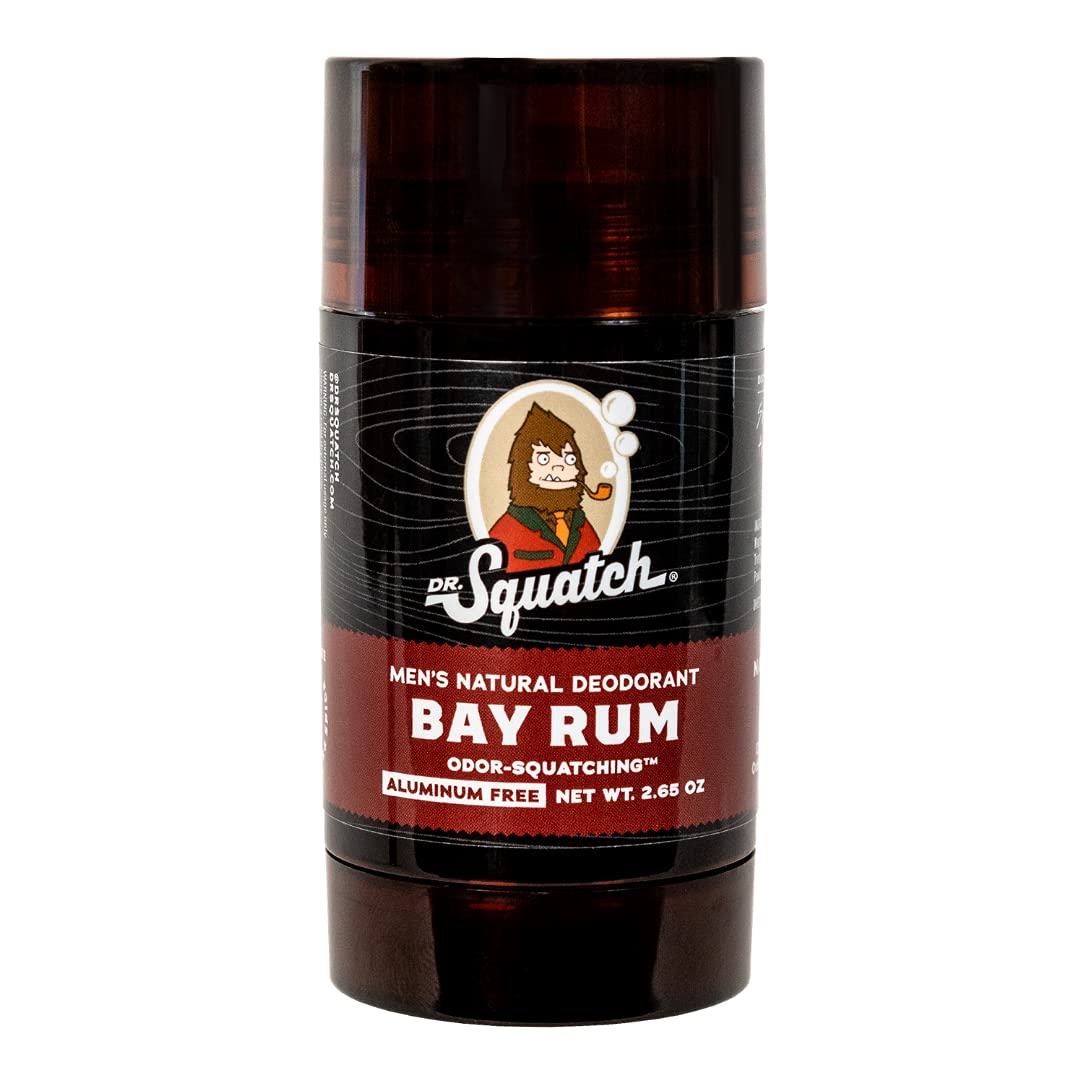 Dr. Squatch Natural Deodorant for Men - Aluminum-Free Bay Rum Scent | 2.65 oz