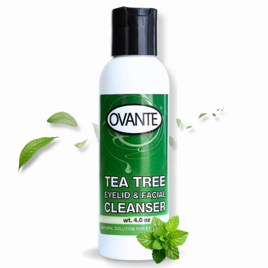 OVANTE Tea Tree Oil Eyelid, Facial Cleanser Wash For Demodex Prone Skin 4.0 oz