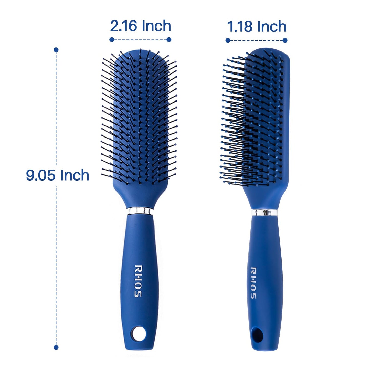 RHOS Hair Brush for Men - Detangler Styling Brush with Nylon Bristles for Wet and Dry Hair, Suitable for Bangs, Thin, Short, and Thick Hair