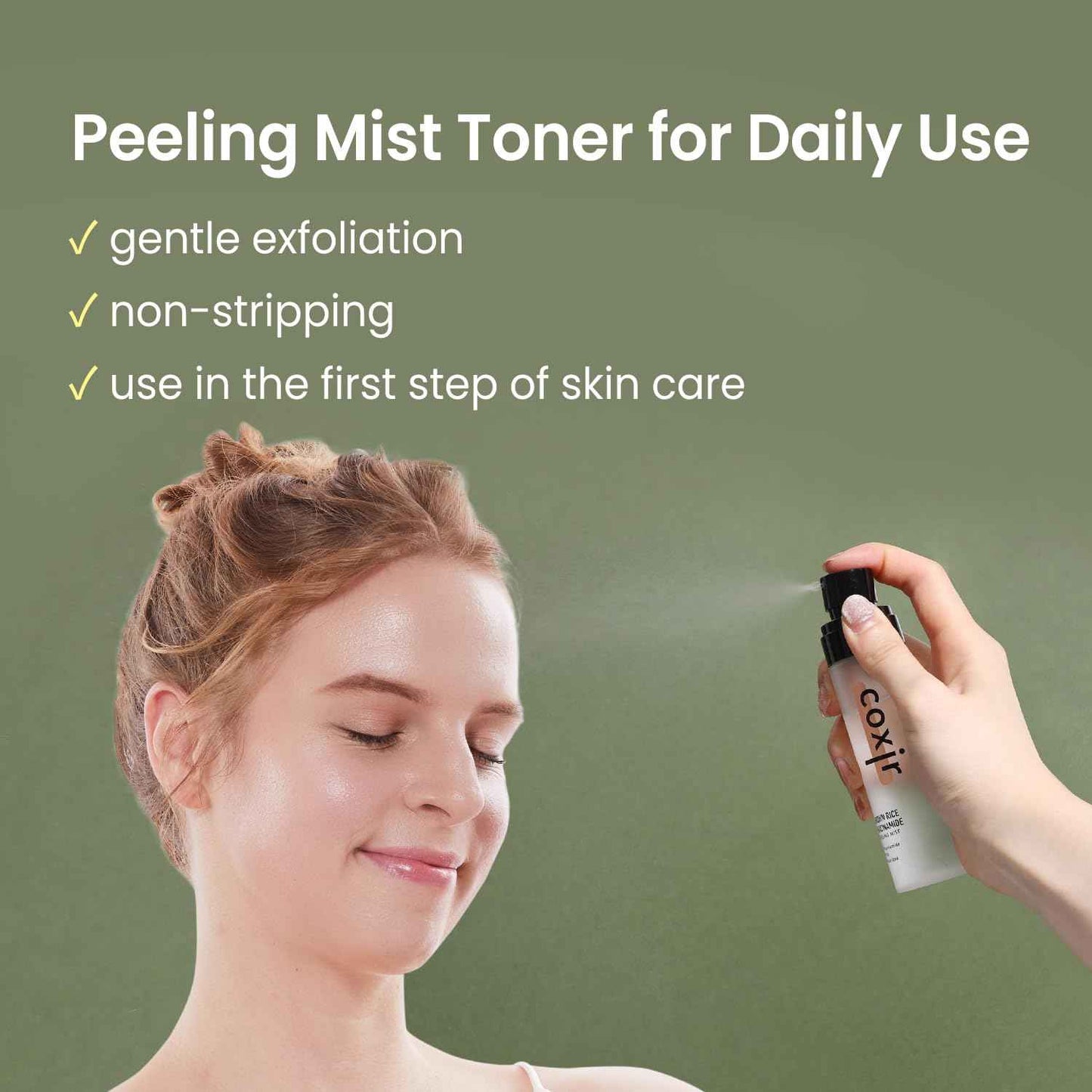 coxir BROWN RICE NIACINAMIDE daily PEELING MIST TONER l TXA(Tranexamic Acid), Niacinamide,AHA,BHA and Brown Rice l Daily Exfoliating Facial Spray, Minimize Enlarged Pores [80ml/2.70 fl.oz]