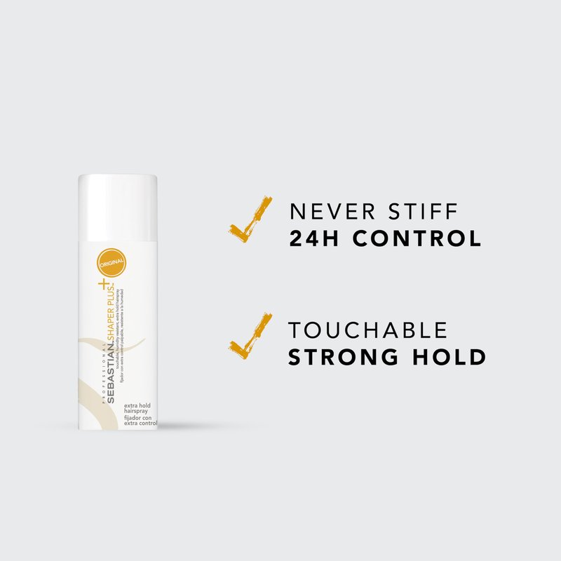 Sebastian Professional Shaper Plus Mini Hairspray, 80% VOC | Humidity Resistant, Original Extra Hold | Travel Size, 1.3 oz