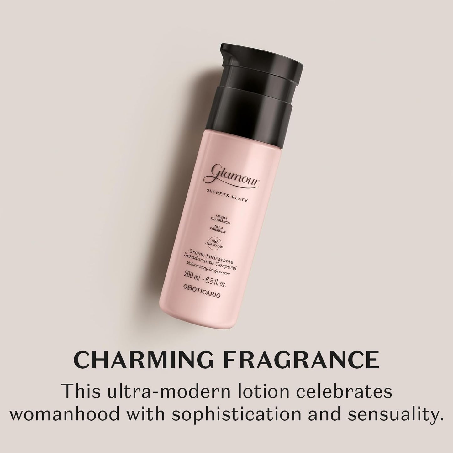 Glamour :: Secrets Black Moisturizing Body Cream, 48-Hour Cream Moisturizer Lotion, 6.7 Ounce