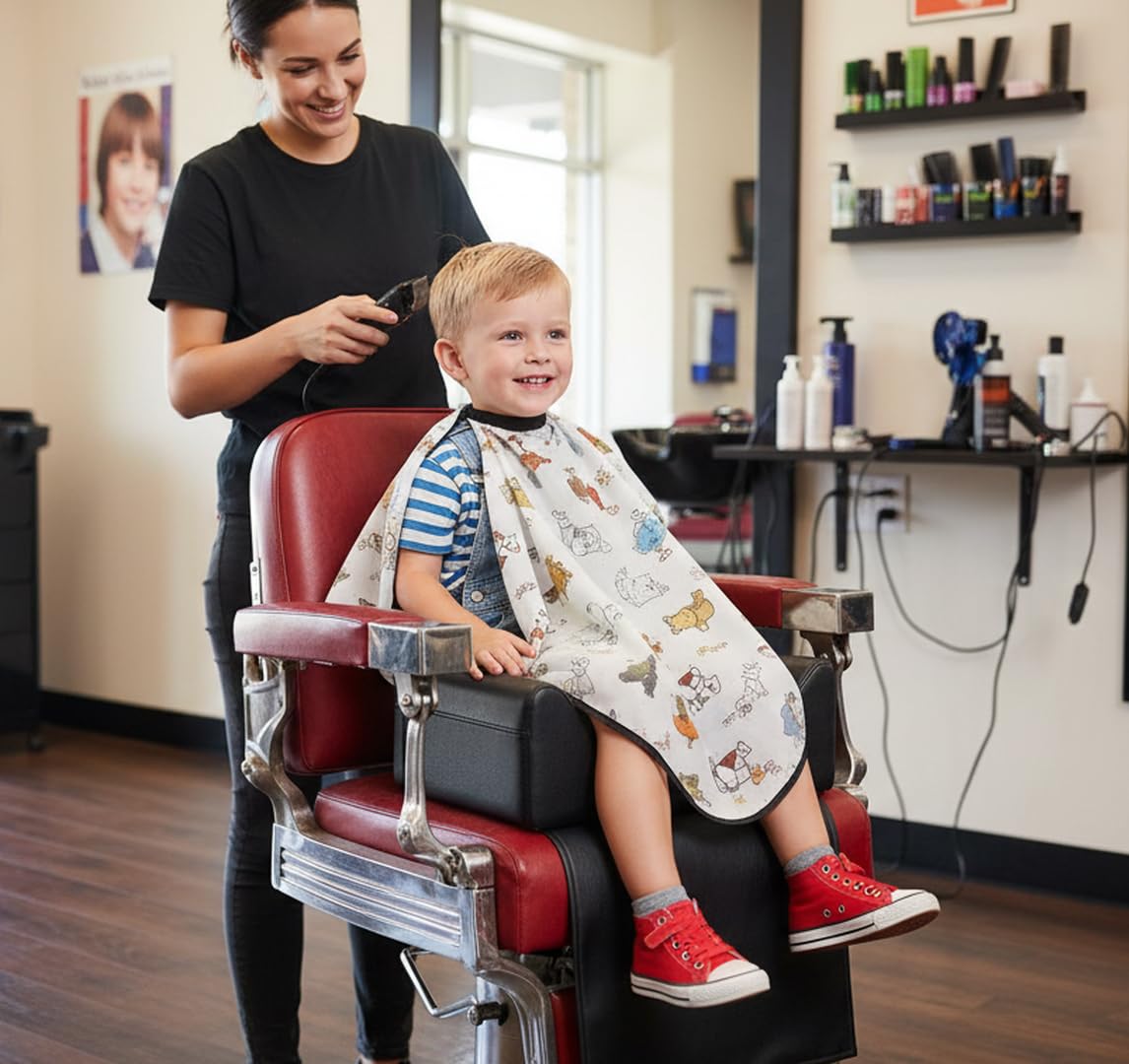 Kaleurrier Barber Chair Booster Seat for Kids - Portable Height Increasing Cushion for Salon Chairs - Barbershop Equipment for Stylist